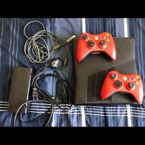 Xbox 360 w/ 2 Red Controllers